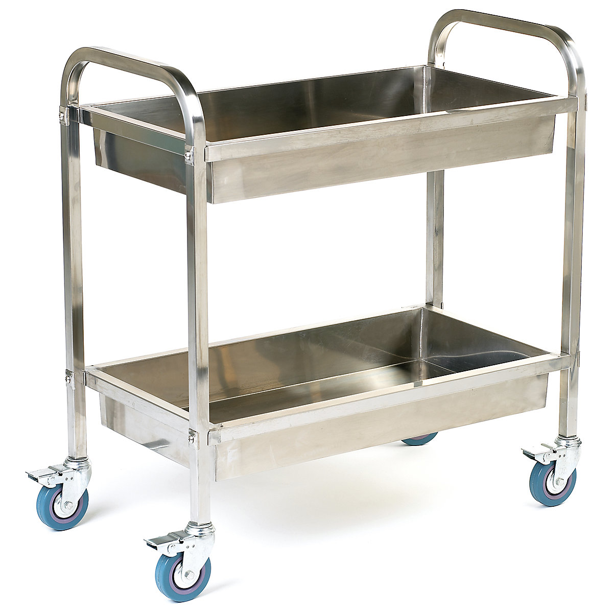 Stainless Steel Shelf Trolleys, Stainless Steel Shelf Trolleys, Stainless Steel Shelf Trolley | 895h x 837w x 443d mm | 2 Trays | 100kg-4