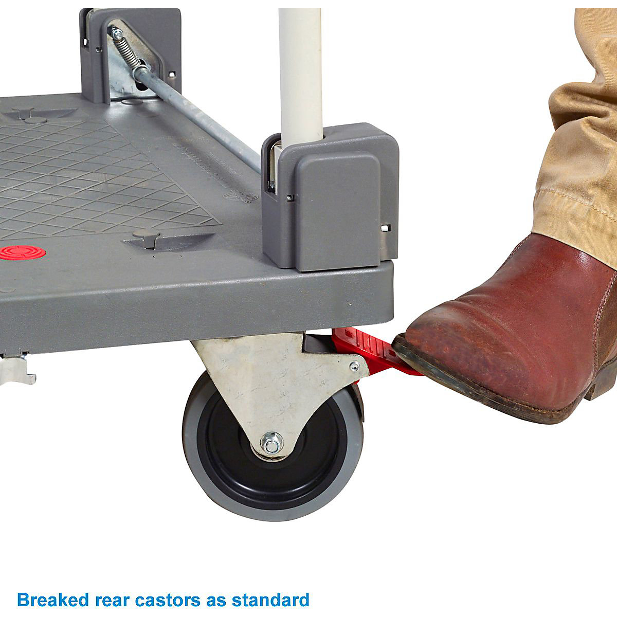 Heavy Duty Plastic Platform Trolleys On Quiet Castors (Product illustration 2)-1