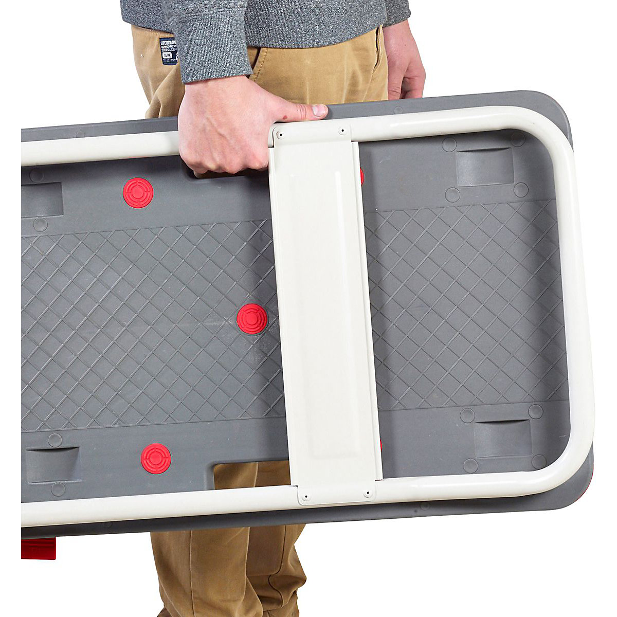 Heavy Duty Plastic Platform Trolleys On Quiet Castors (Product illustration 3)-2