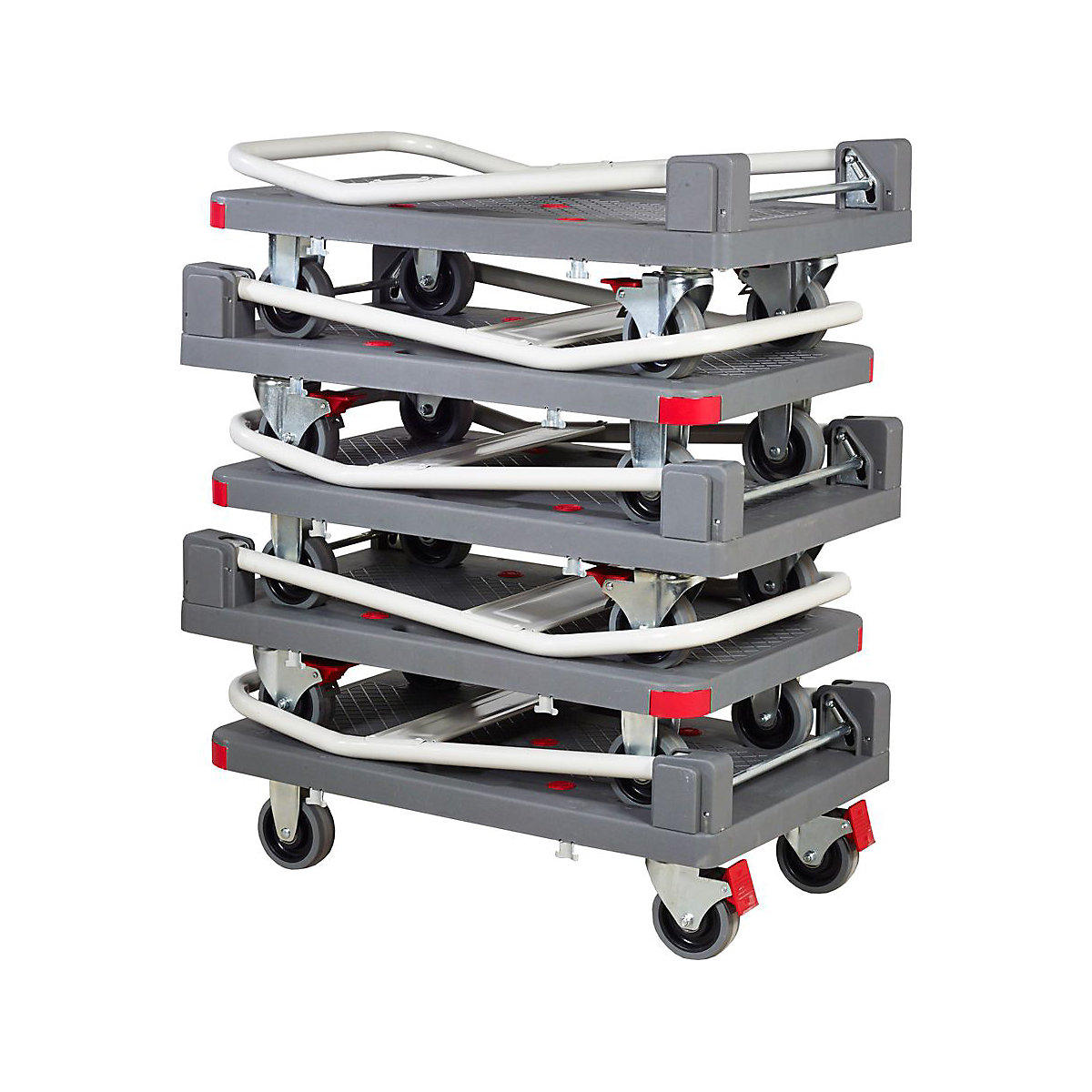 Heavy Duty Plastic Platform Trolleys On Quiet Castors (Product illustration 4)-3