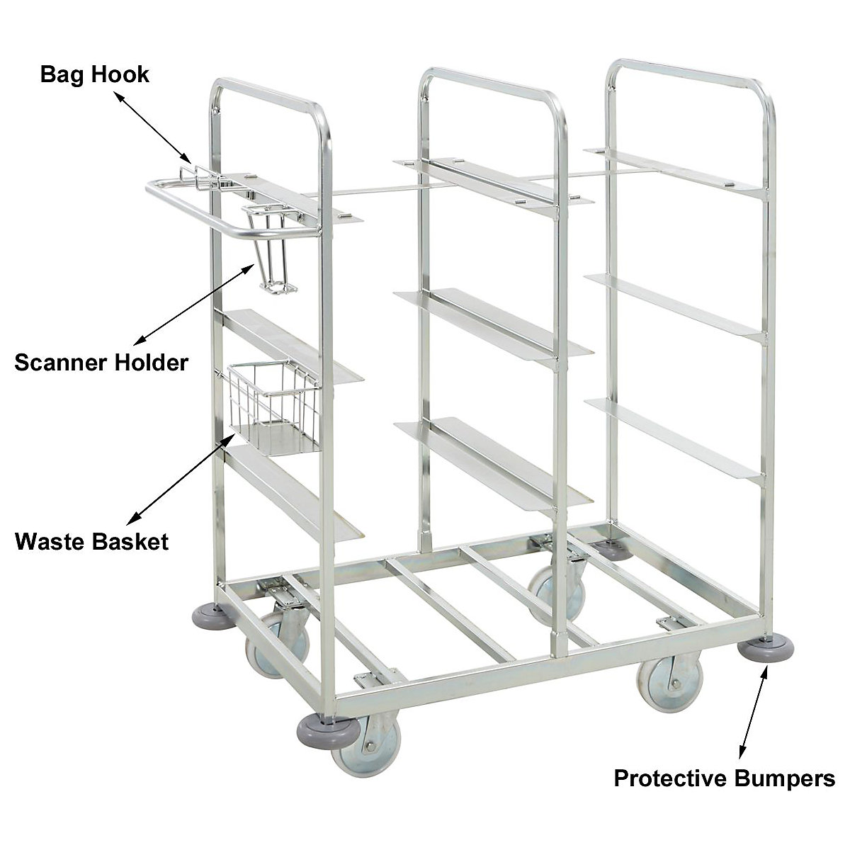 4 Tier Order Picking Trolley (Product illustration 4)-3