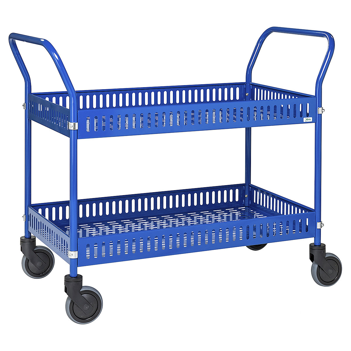 Kongamek Two Handle Table Trolley With Side Rail, Kongamek Two Handle Table Trolley With Side Rail, Kongamek Two Handle Table Trolley with side rail | 940h x 1130w x 550d mm | Blue | 4 Swivel Castors-0