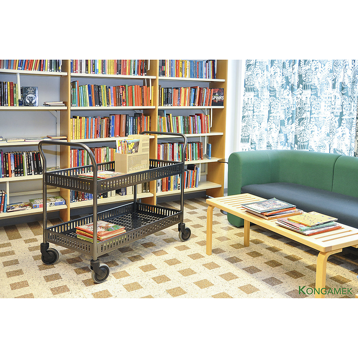 Kongamek Two Handle Table Trolley With Side Rail (Product illustration 7)-6