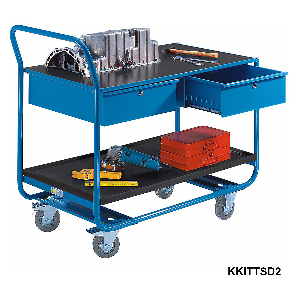 PremKraft Industrial Table Trolleys with Shelves and Drawers (Product illustration 4)-3