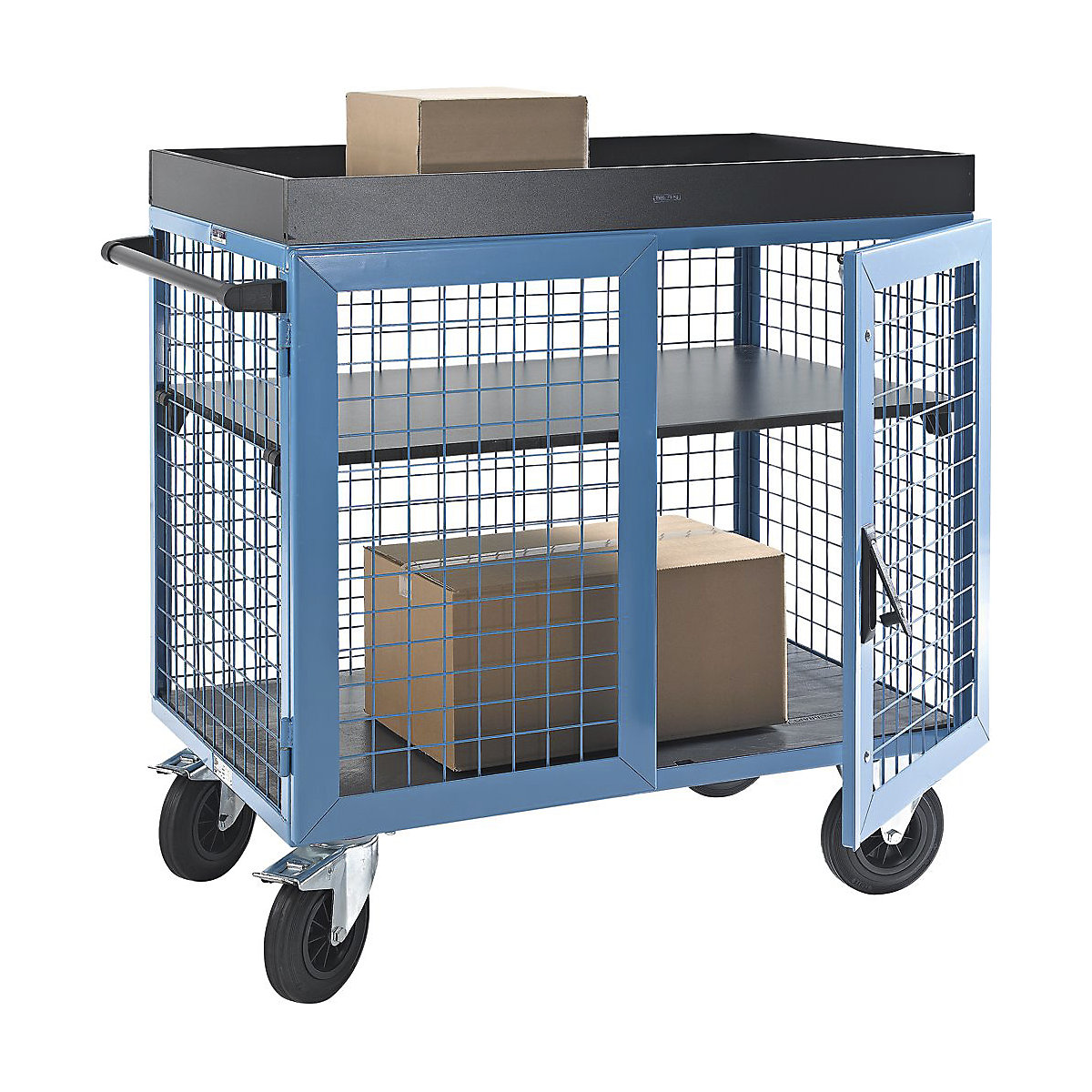 PremKraft Lockable Cupboard Trolleys, PremKraft Lockable Cupboard Trolleys, PremKraft Lockable Cupboard Trolley External: 1170h x 1150w x 750d mm Internal: 770h x 1015w x 680d mm 500kg Capacity - Steel Mesh-0