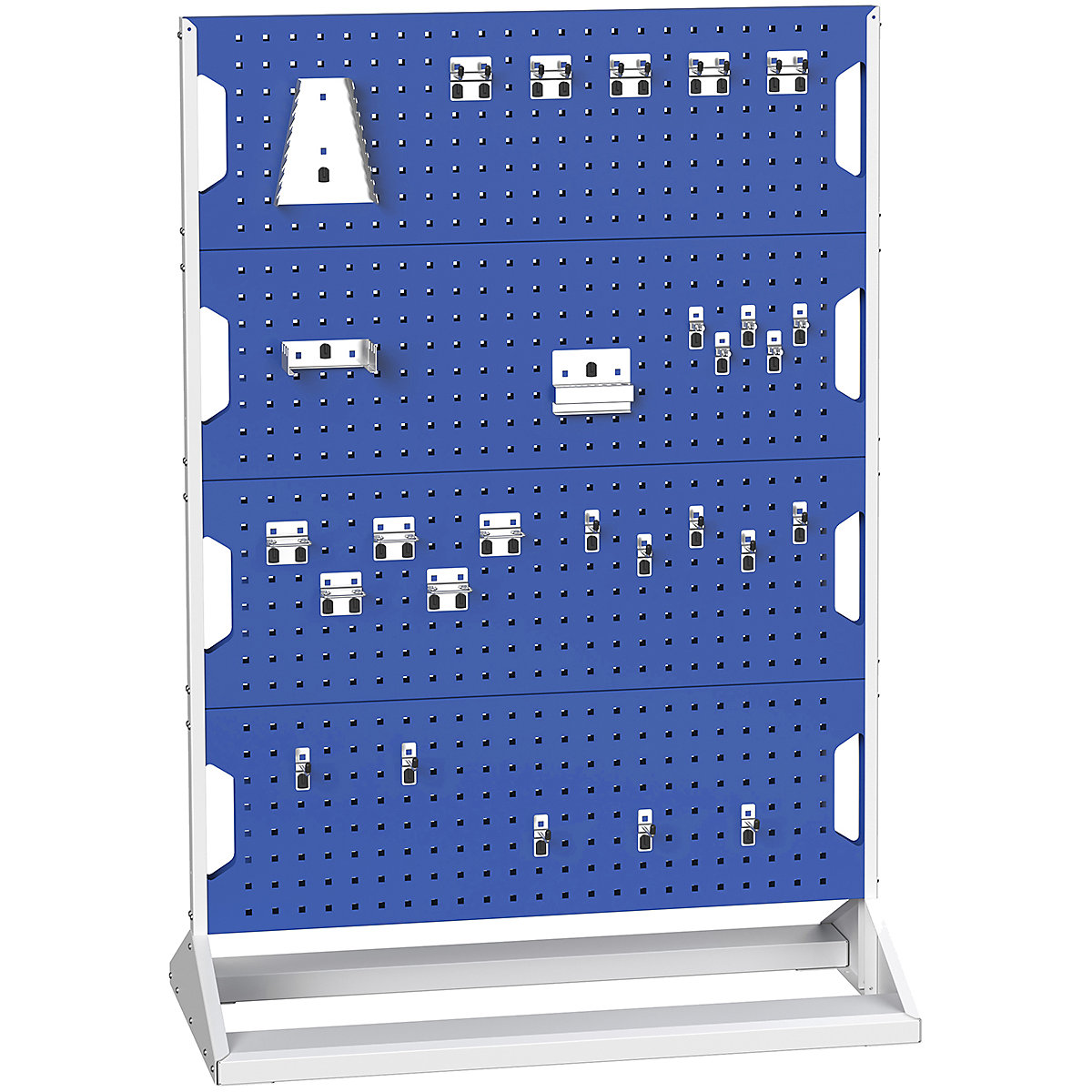 Bott Perfo Panel Racks, Bott Perfo Panel Racks, Bott Perfo Panel Racks | 1450h x 1000w x 550d mm | Double Sided | 60 Piece Hook Kit | Static | Blue-0