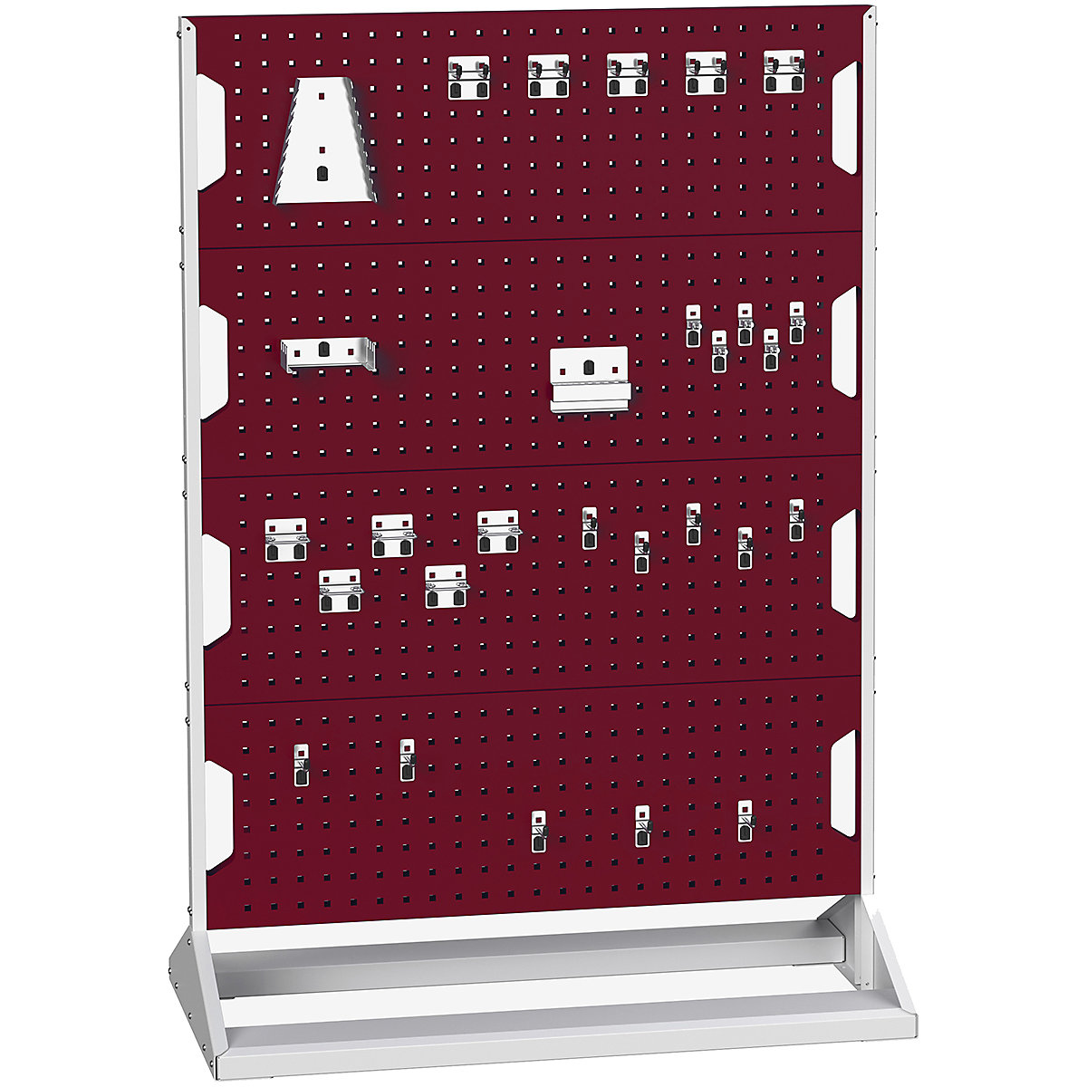 Bott Perfo Panel Racks, Bott Perfo Panel Racks, Bott Perfo Panel Racks | 1450h x 1000w x 550d mm | Double Sided | 60 Piece Hook Kit | Static | Red-0