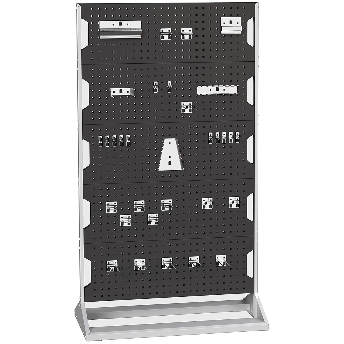 Bott Perfo Panel Racks, Bott Perfo Panel Racks, Bott Perfo Panel Racks | 1775h x 1000w x 550d mm | Double Sided | 80 Piece Hook Kit | Static | Anthracite Grey-0
