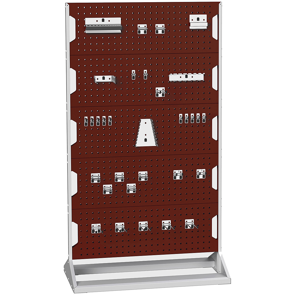 Bott Perfo Panel Racks, Bott Perfo Panel Racks, Bott Perfo Panel Racks | 1775h x 1000w x 550d mm | Double Sided | 80 Piece Hook Kit | Static | Red-0