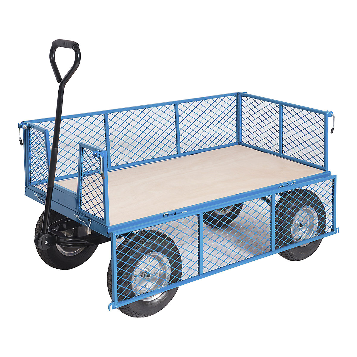 Turntable Truck with Plywood Base & Mesh Side Panels, Turntable Truck with Plywood Base & Mesh Side Panels, Turntable Truck | 360h x 1200w x 600d mm | Plywood Base & Mesh Side Panels | Pneumatic Wheels | 400kg UDL-0