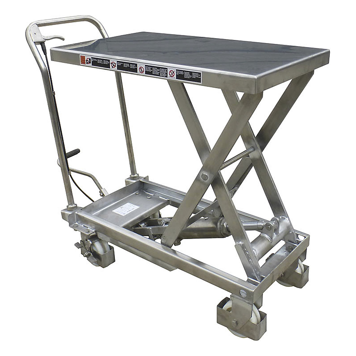 Stainless Steel Mobile Scissor Lift Table, Stainless Steel Mobile Scissor Lift Table, Stainless Steel Mobile Scissor Lift Table | Platform Size: 500 x 830 mm | Lift Height: 290mm To 890mm | 250kg Capacity-0