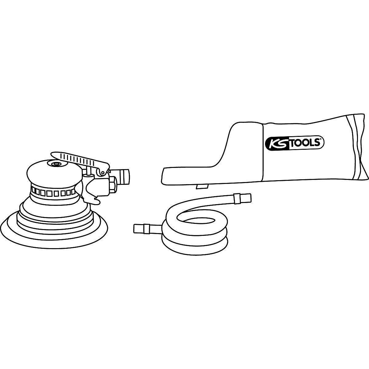 Druckluft-Excenterschleifer mit Staubabsaugung KS Tools (Produktabbildung 5)-4