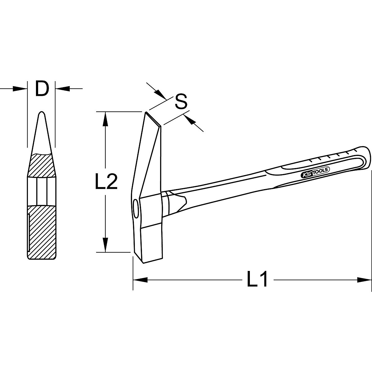 KS Tools BRONZEplus Maurerhammer (Produktabbildung 2)