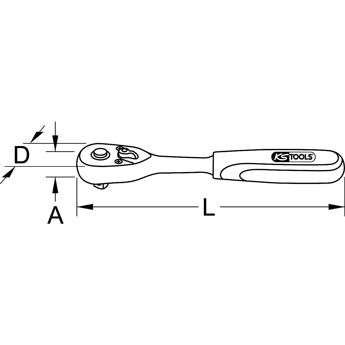 KS Tools 3/8'' Gelenk-Umschaltknarre (Produktabbildung 4)