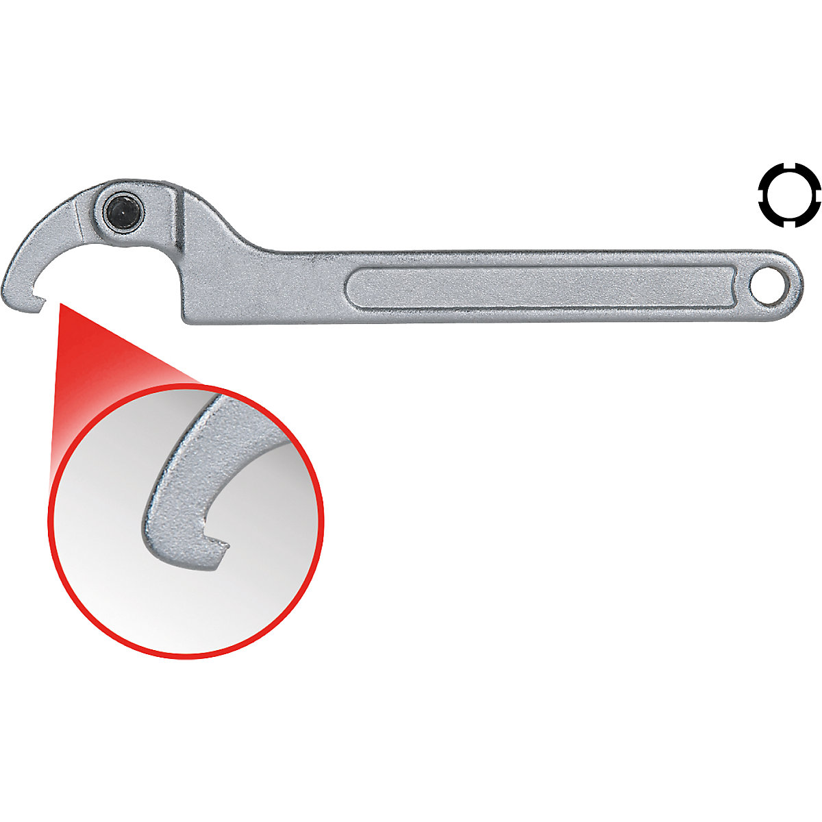 Gelenk-Hakenschlüssel mit Nase KS Tools (Produktabbildung 5)-4