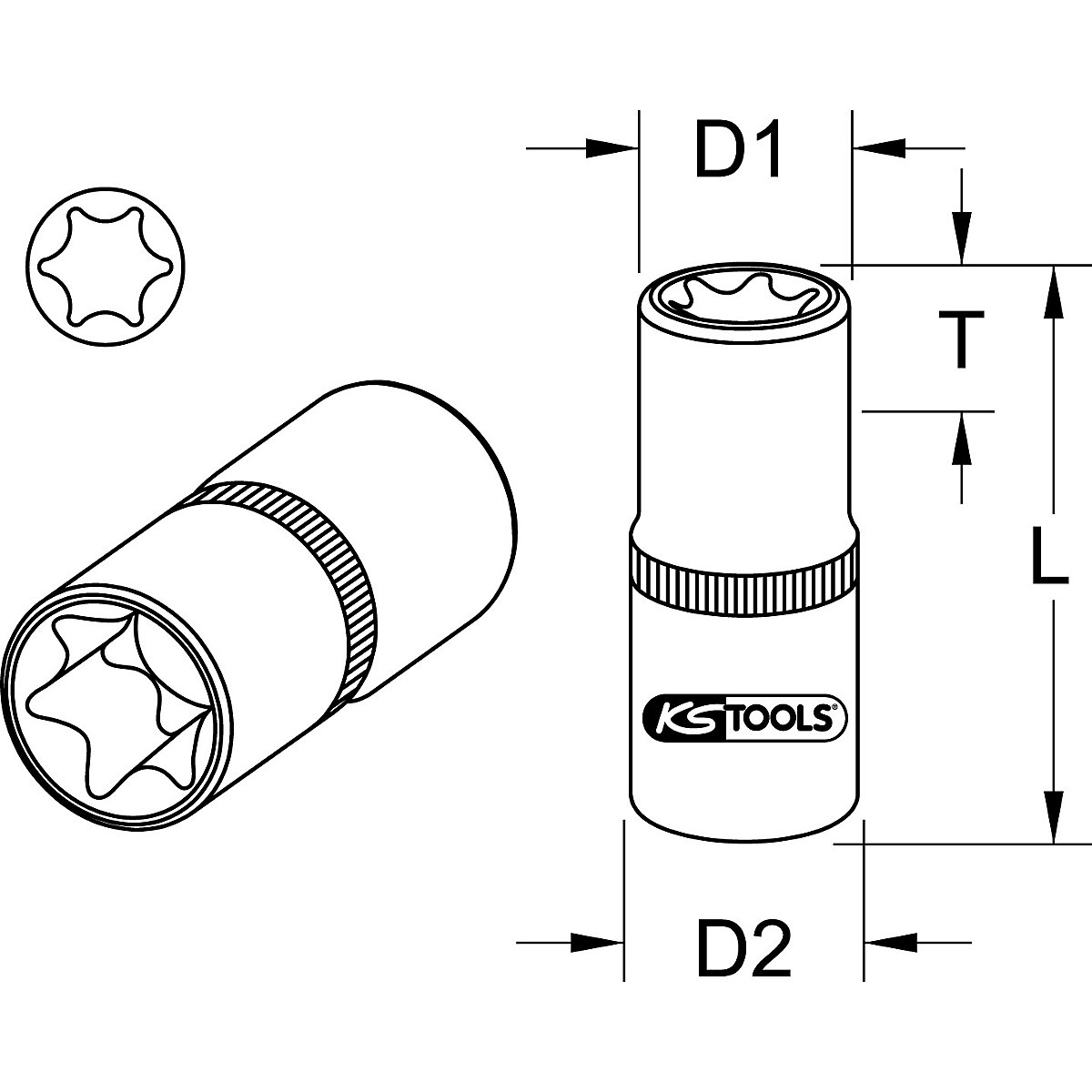 KS Tools 3/8'' CHROMEplus Stecknuss