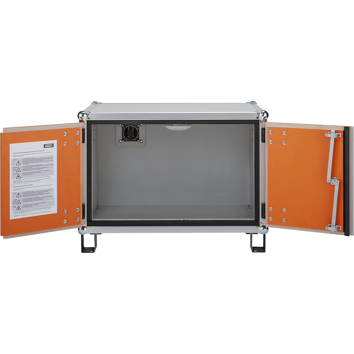 Safety battery storage cabinet – CEMO, WxD 800 x 660 mm, with stacking feet-1
