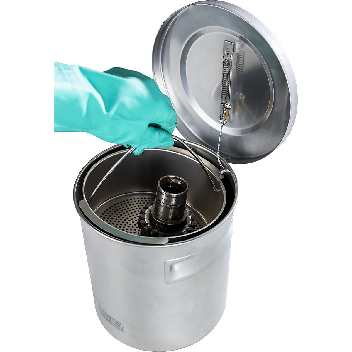 Small parts cleaner, capacity 8 l – FALCON (Product illustration 7)-6