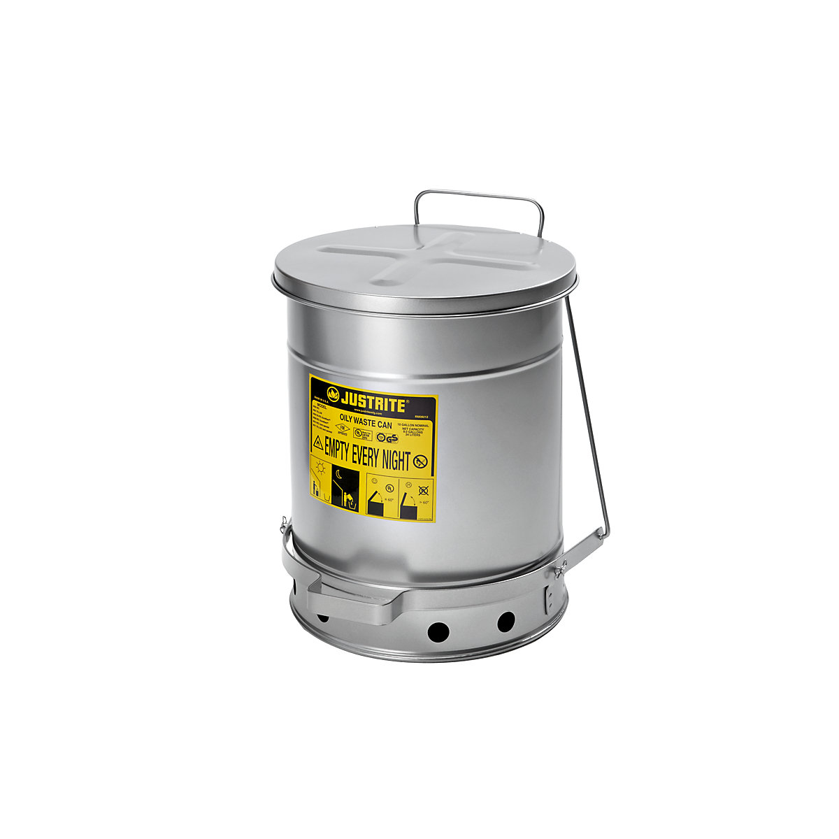 Low noise SoundGard™ safety disposal cans – Justrite (Product illustration 3)-2
