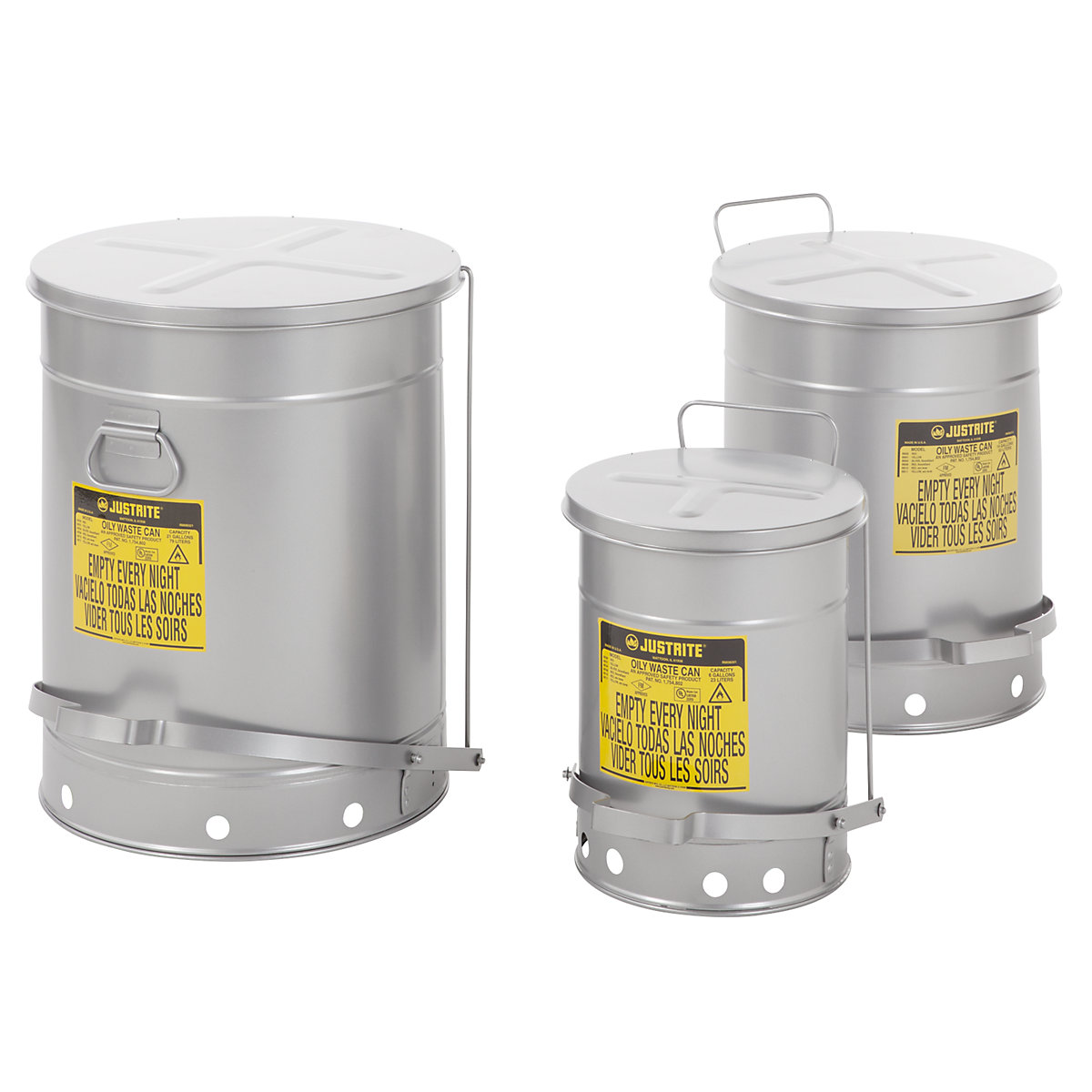 Low noise SoundGard™ safety disposal cans – Justrite (Product illustration 2)-1