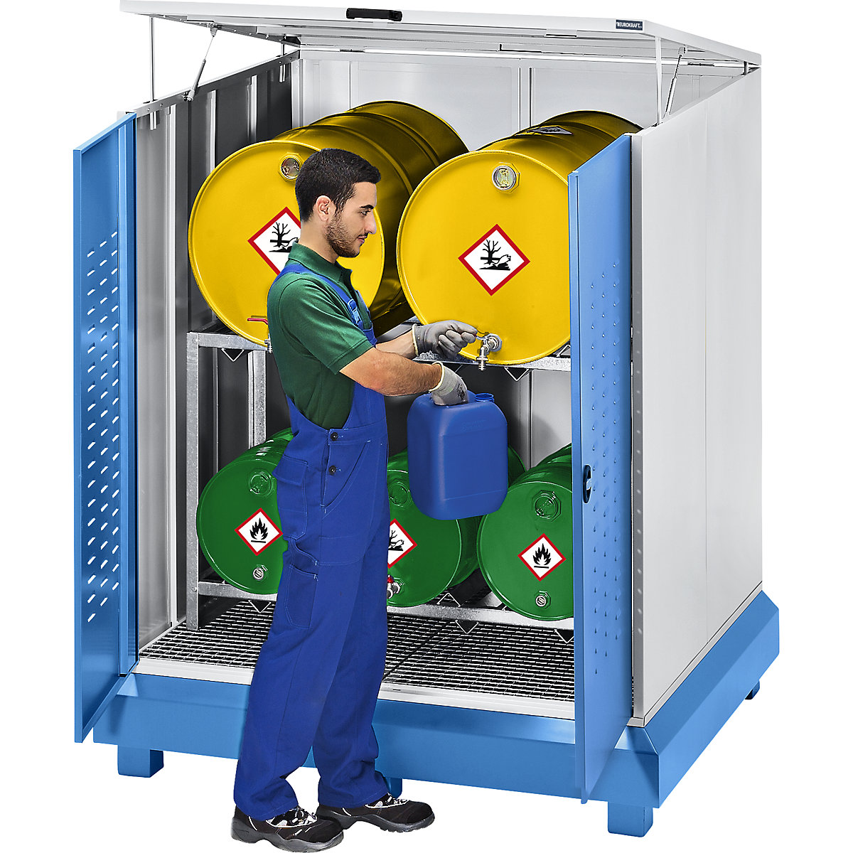 Hazardous goods storage for drums – eurokraft pro (Product illustration 4)-3