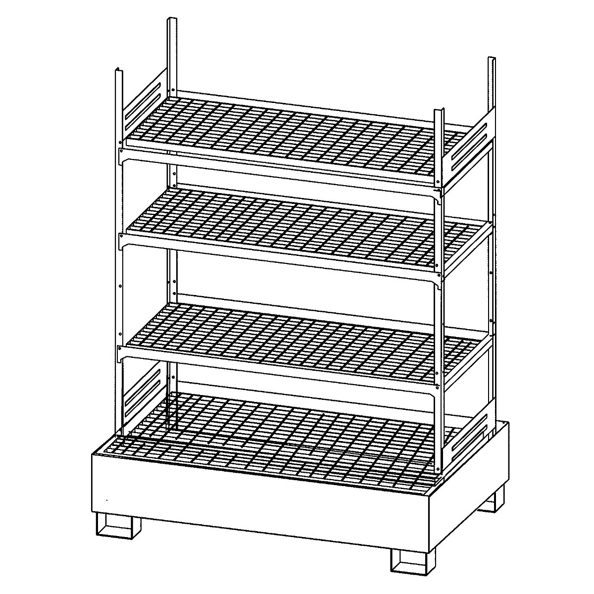 Hazardous goods shelving for small containers, for water hazardous and flammable media – LaCont (Product illustration 2)-1