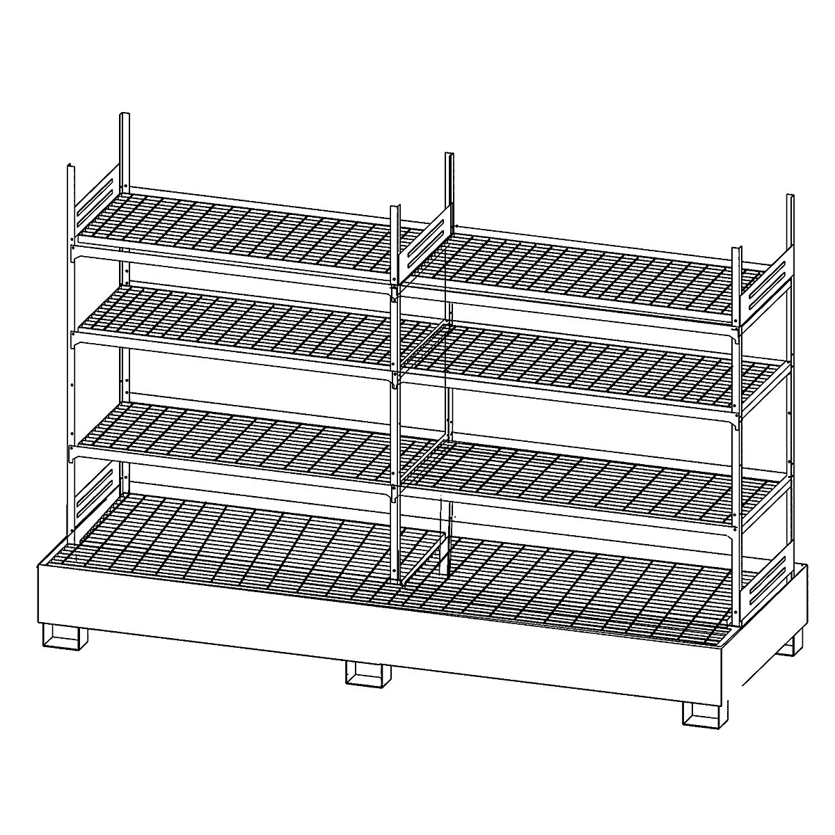 Hazardous goods shelving for small containers, for water hazardous and flammable media – LaCont (Product illustration 2)-1