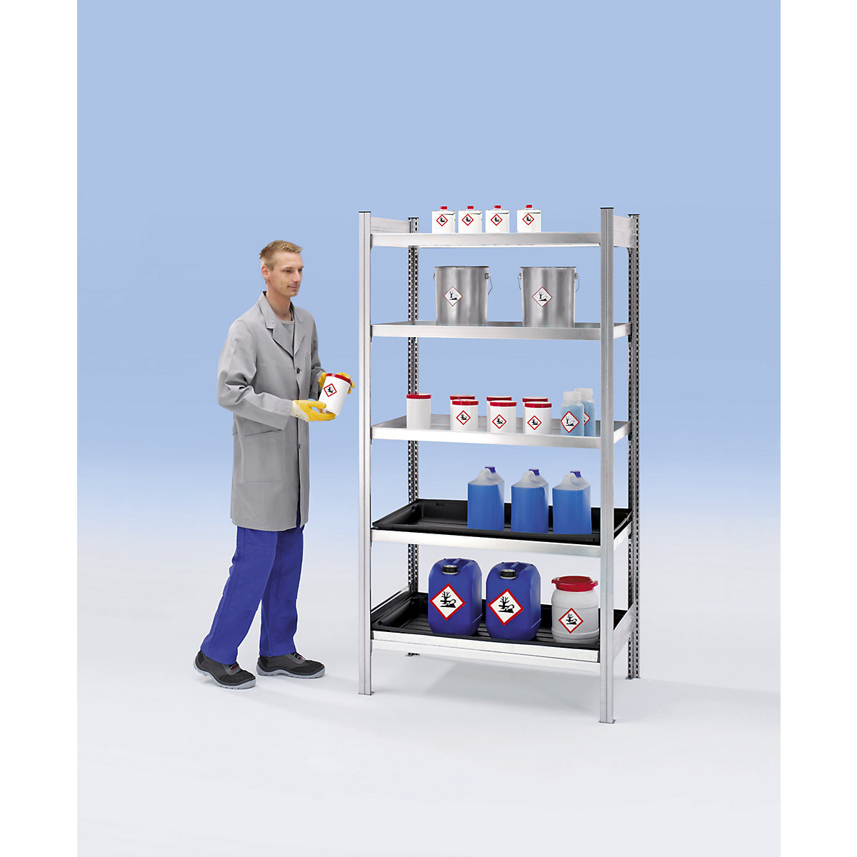 Hazardous goods shelving for small containers, for water hazardous media – LaCont (Product illustration 2)-1