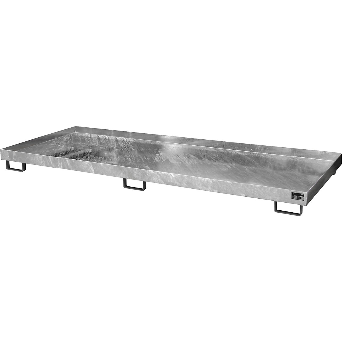 Base sump tray – eurokraft pro, 240 l sump capacity, LxWxH 3250 x 1300 x 195 mm, without grate, hot dip galvanised-0