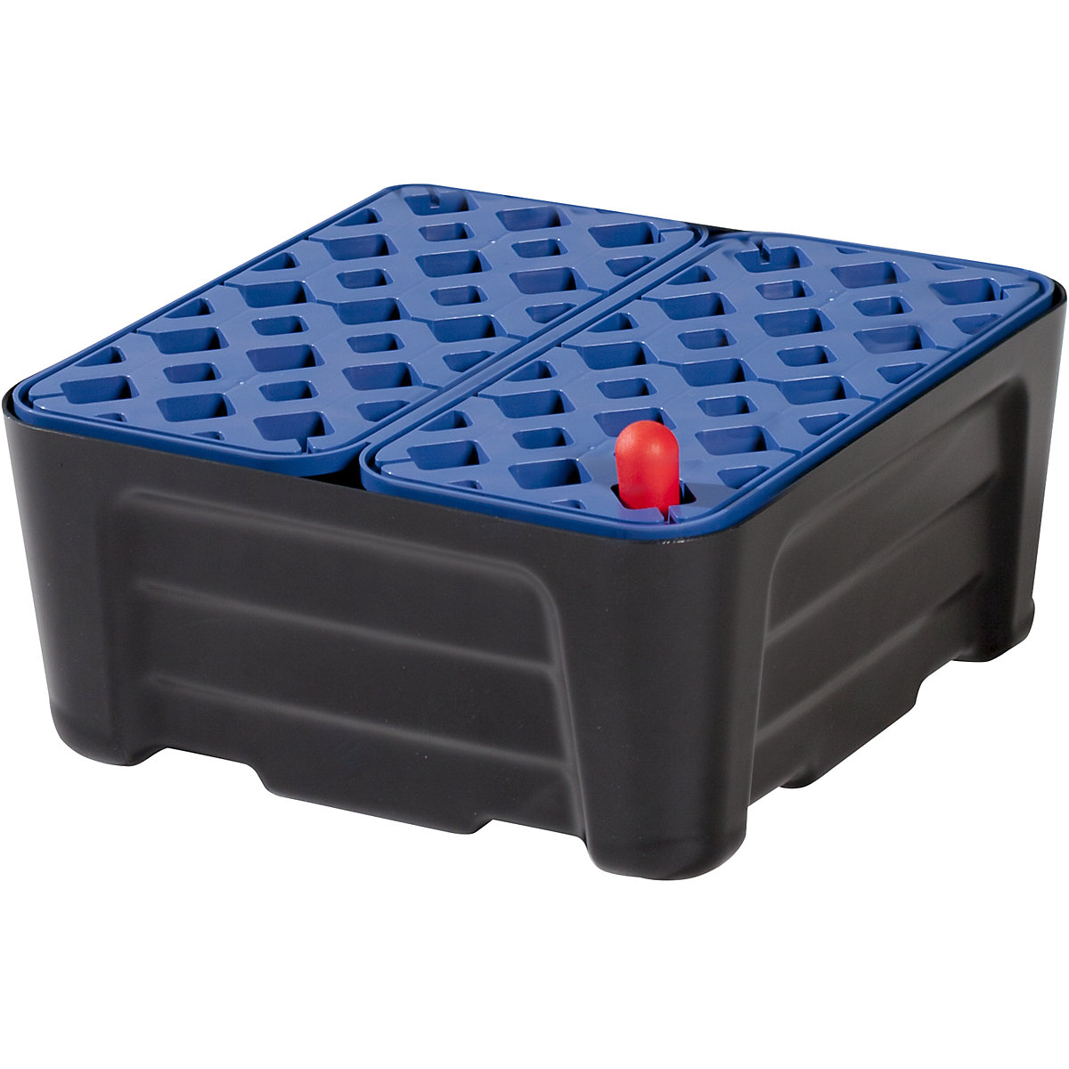 PE sump tray for small containers – eurokraft pro, with PE grate, collection capacity 20 l-1