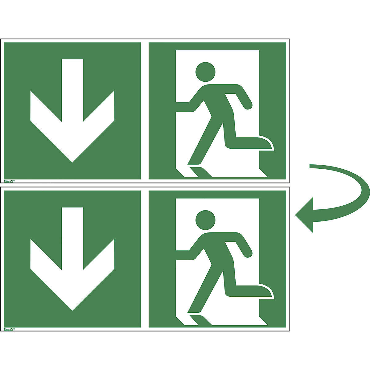 Emergency exit, double sided