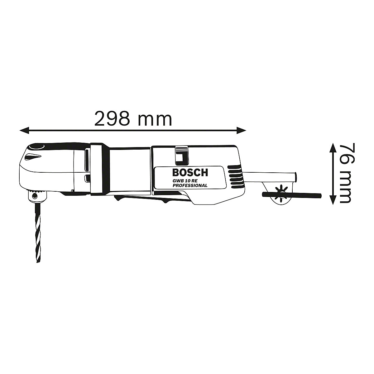 Taladradora angular GWB 10 RE Professional – Bosch (Imagen del producto 2)-1