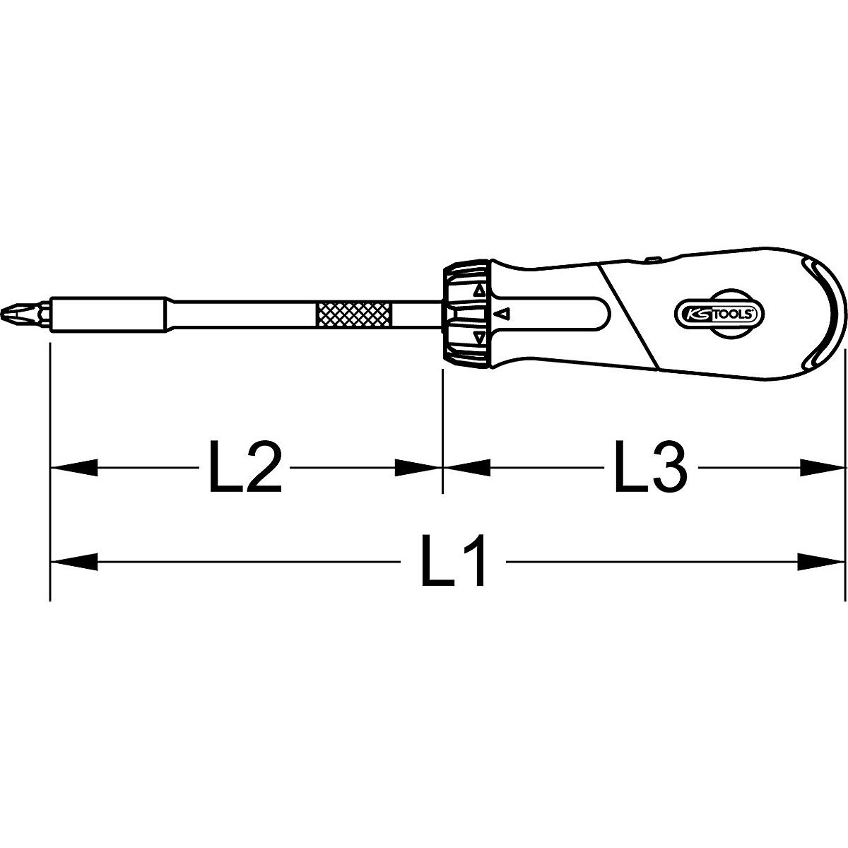 Destornillador de revólver con trinquete para puntas de 1/4'&#x27; – KS Tools (Imagen del producto 4)-3