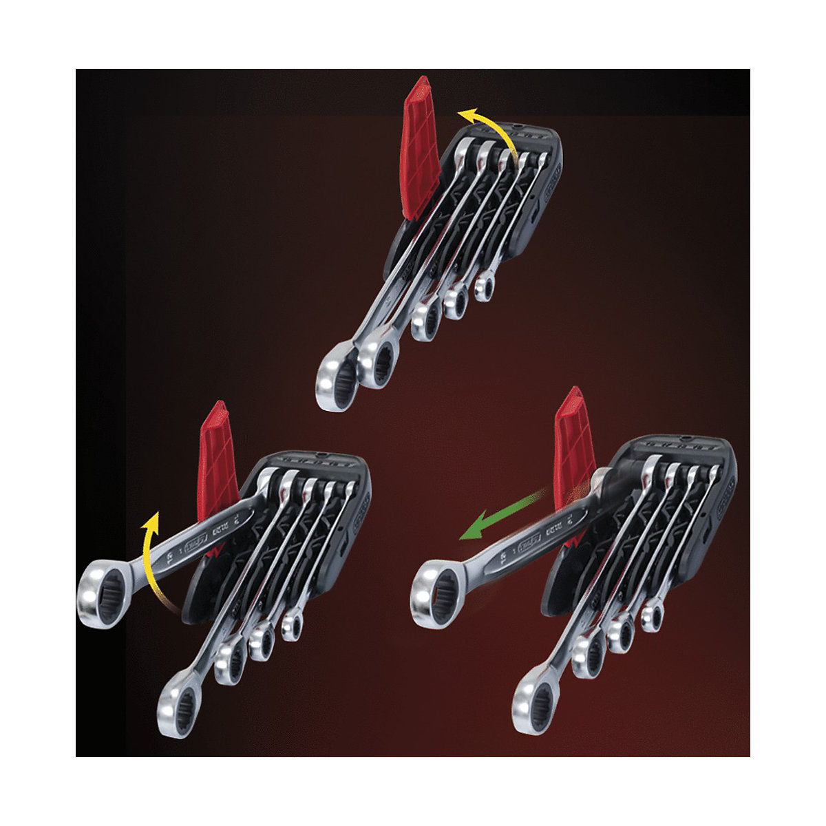 Juego de llaves combinadas de trinquete DUO GEARplus® – KS Tools (Imagen del producto 6)-5