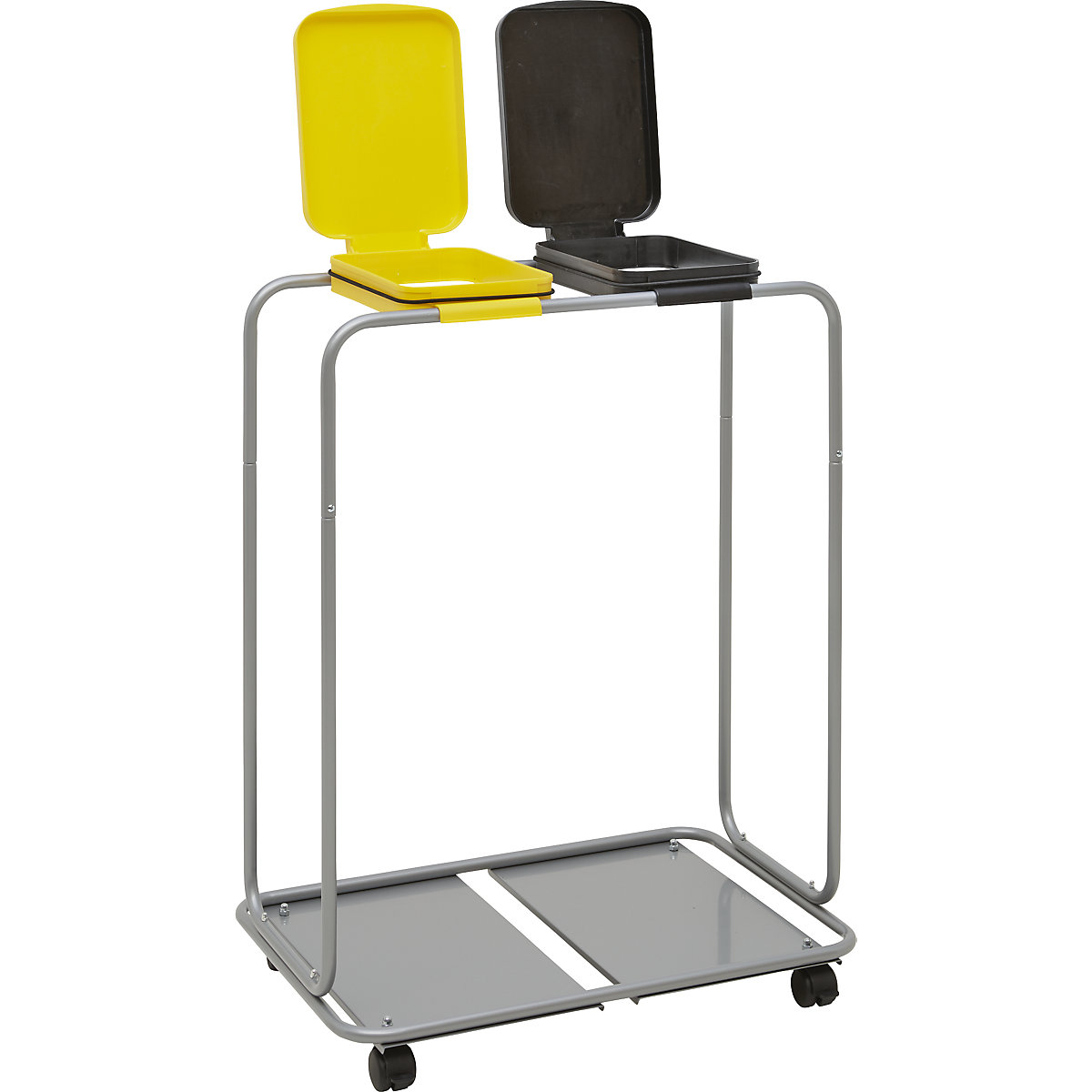 Acél szemeteszsáktartó műanyag fedéllel – eurokraft basic (Termék képe 2)-1