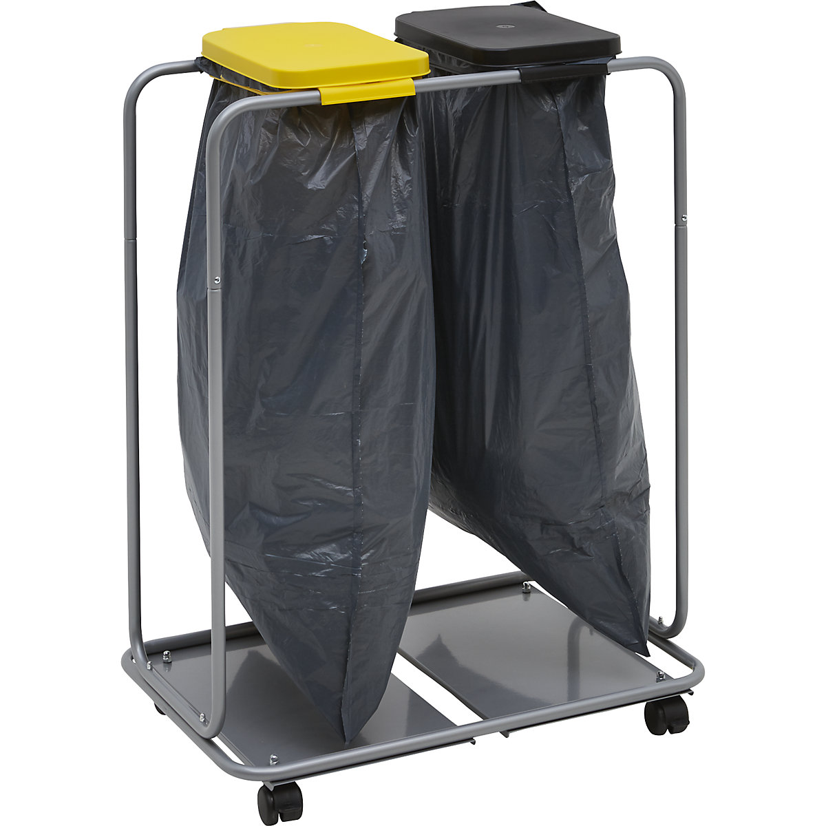 Acél szemeteszsáktartó műanyag fedéllel – eurokraft basic (Termék képe 3)-2
