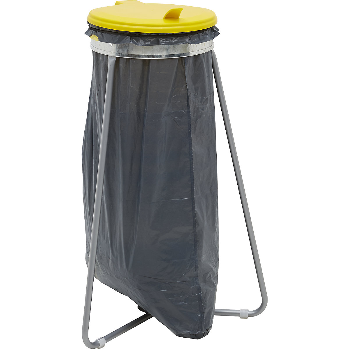 Acél szemeteszsáktartó műanyag fedéllel – eurokraft basic (Termék képe 3)-2