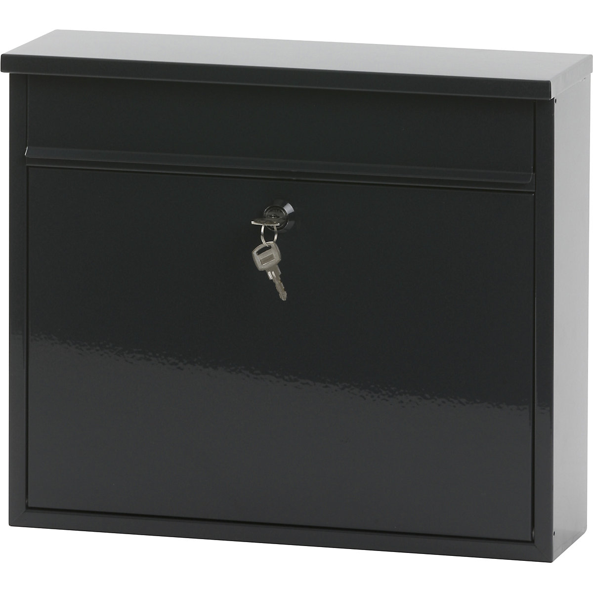 Cassetta postale, con sportello orizzontale, alt. x largh. x prof. 320 x 360 x 100 mm, lamiera d'acciaio, verniciata a polvere, antracite RAL 7016-0