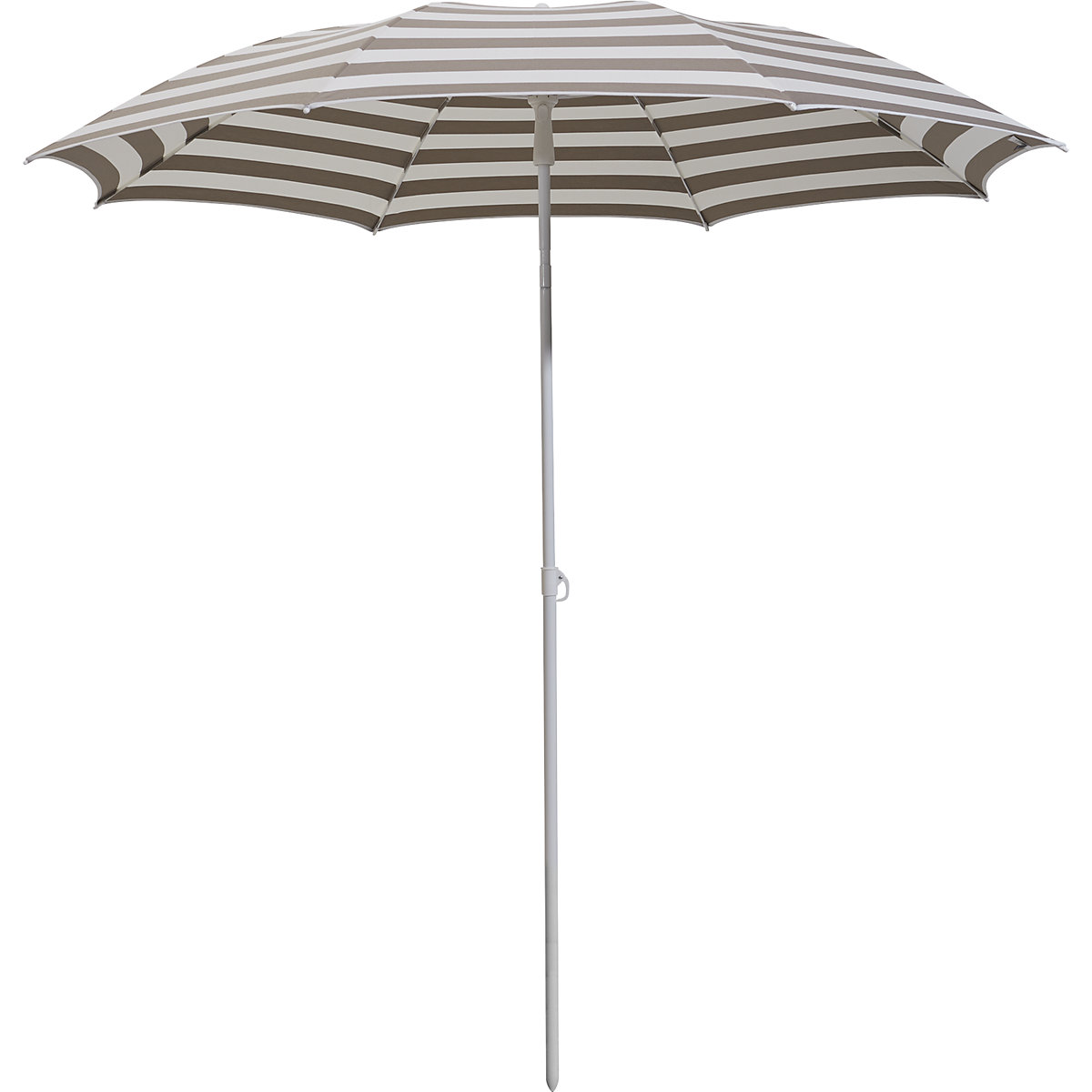 Ombrellone, rotondo, Ø 2000 mm, telaio bianco, bianco / grigio talpa-0