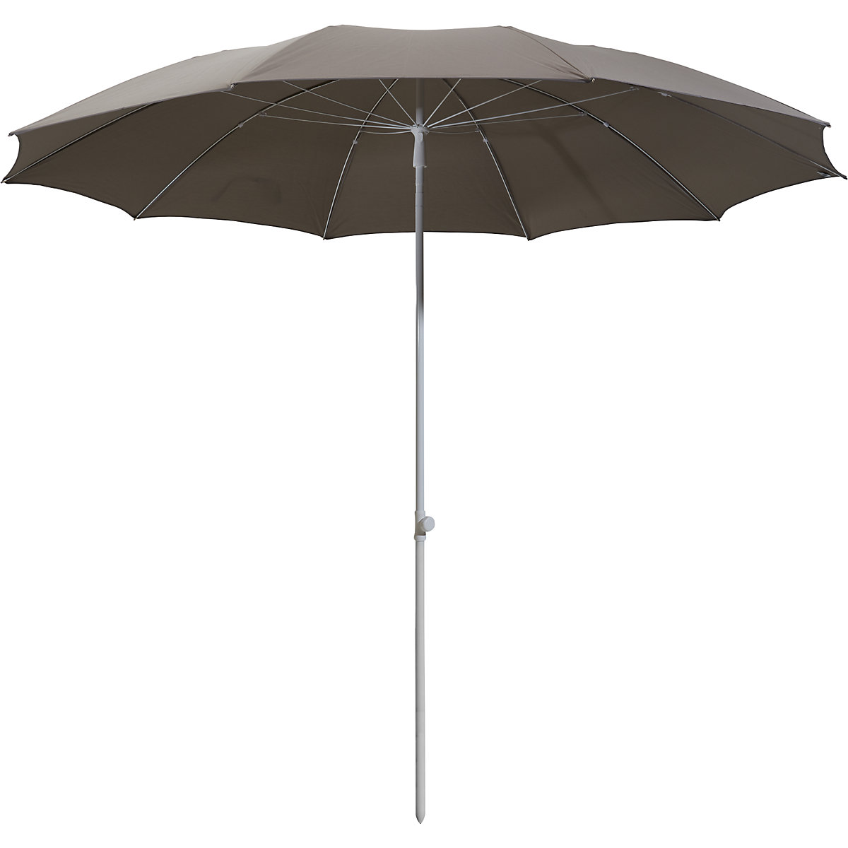 Ombrellone, rotondo, Ø 2800 mm, telaio bianco, grigio talpa-0