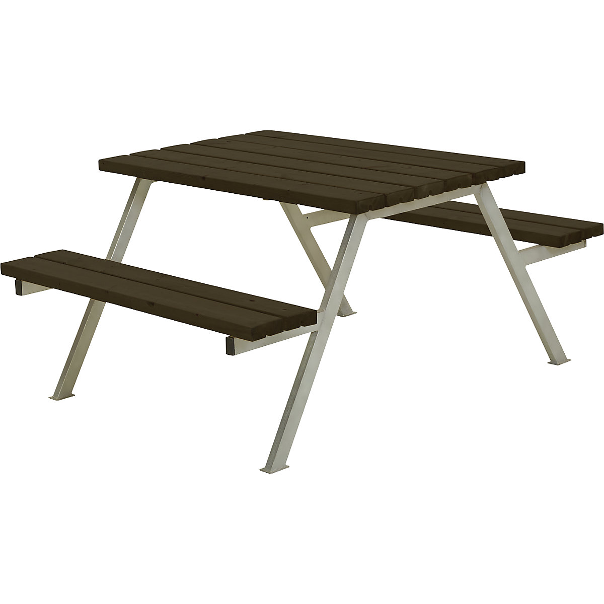 Set di tavolo e panche, senza schienale, per 4 persone, lunghezza 1180 mm, nero-0