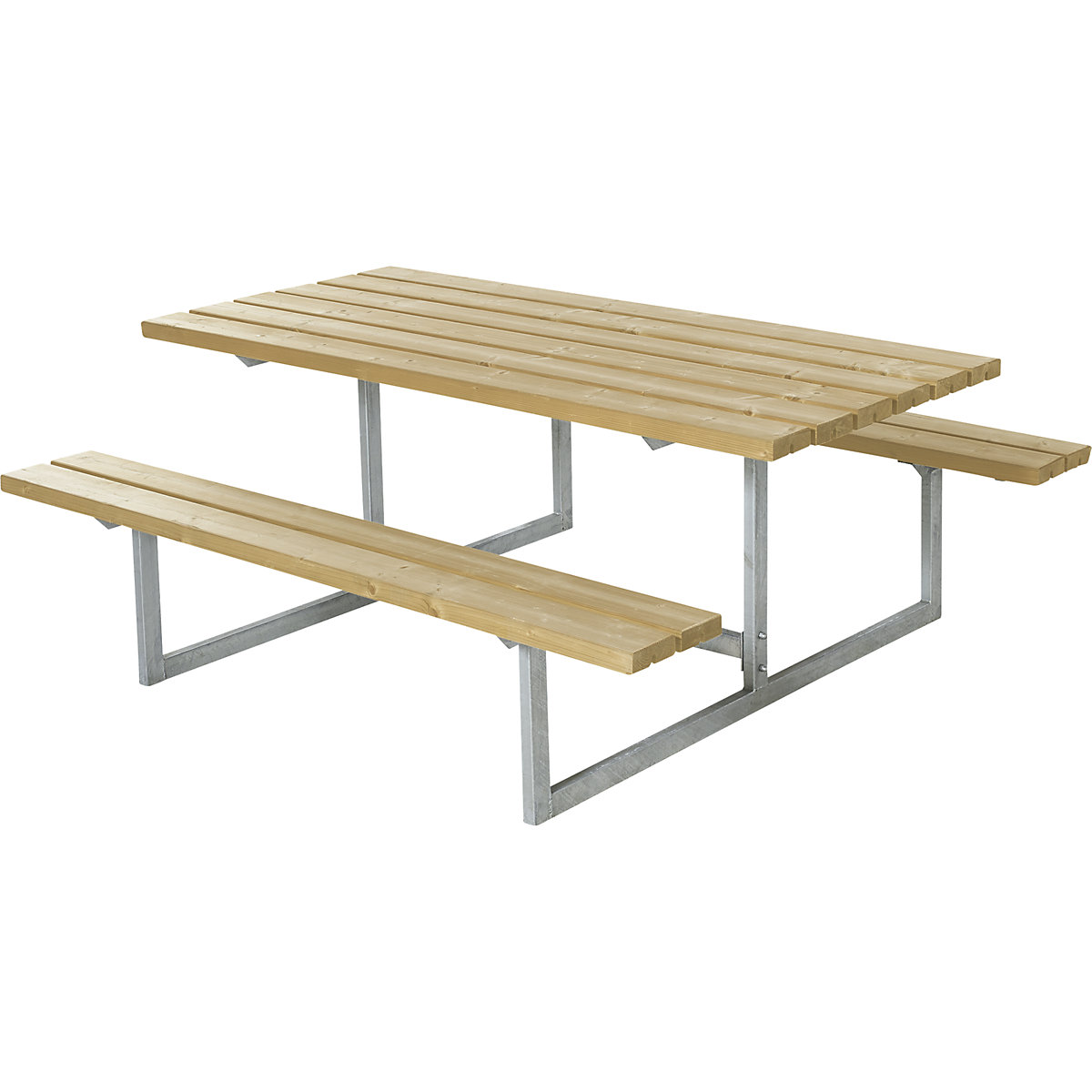 Set di tavolo e panche, per 6 persone, senza schienale, marrone-0