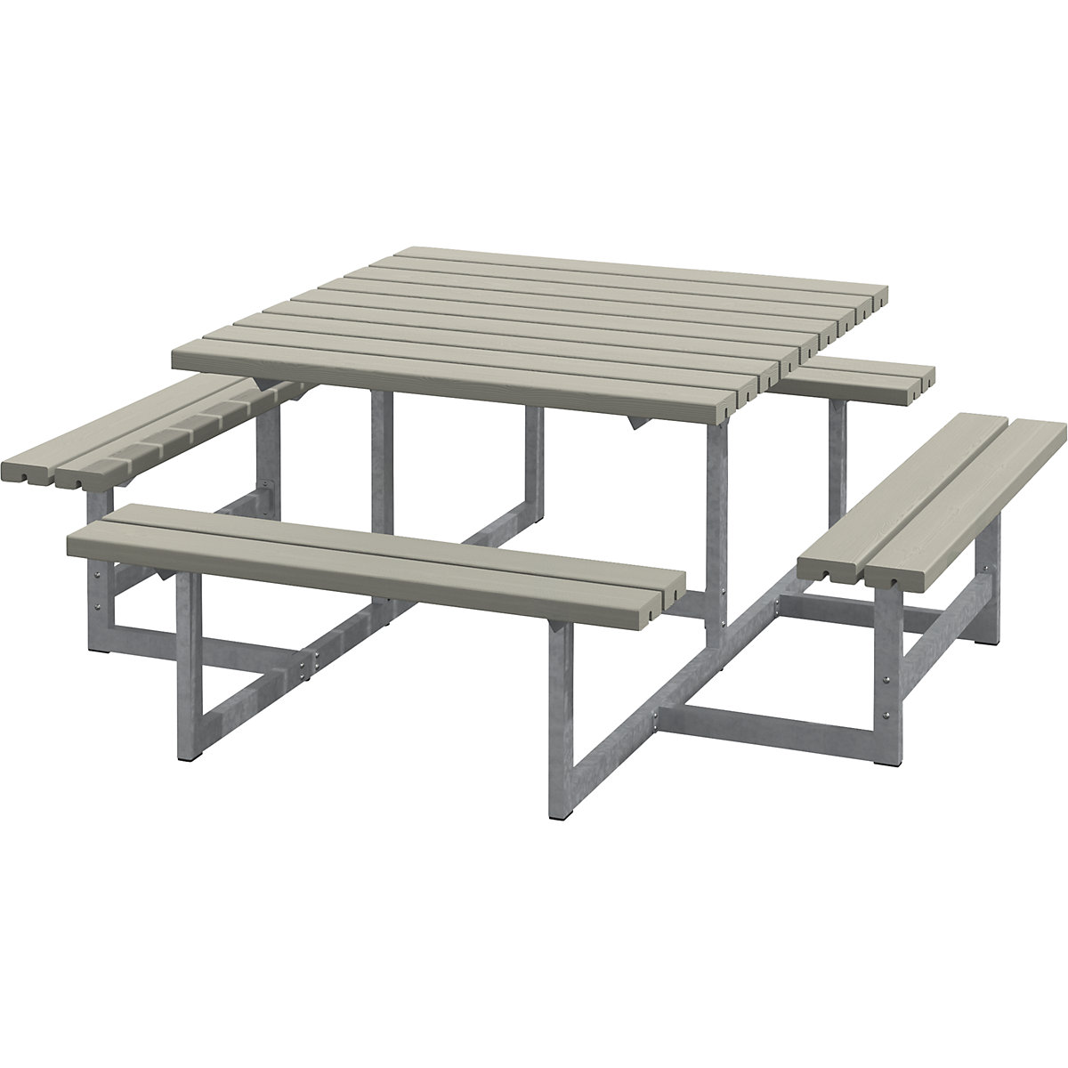 Set di tavolo e panche per 8 persone, lungh. x prof. 2000 x 2000 mm, terra opaco-0