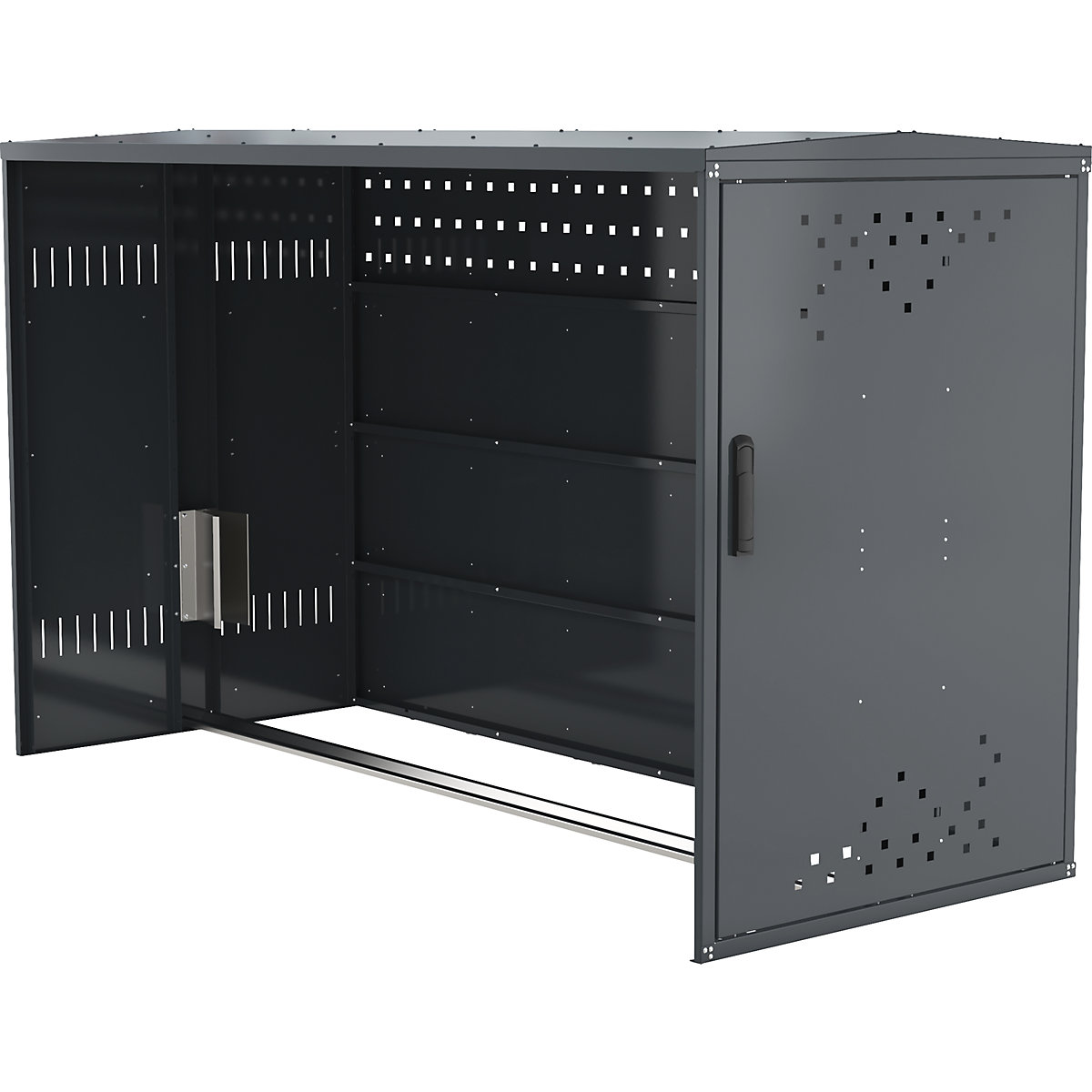 Box per biciclette – WSM, elemento aggiuntivo con tetto a frontone, con parete laterale-0