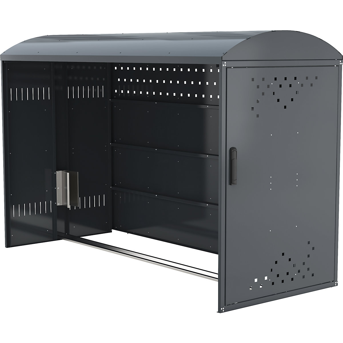 Box per biciclette – WSM, elemento aggiuntivo con tetto ad arco, con parete laterale-0