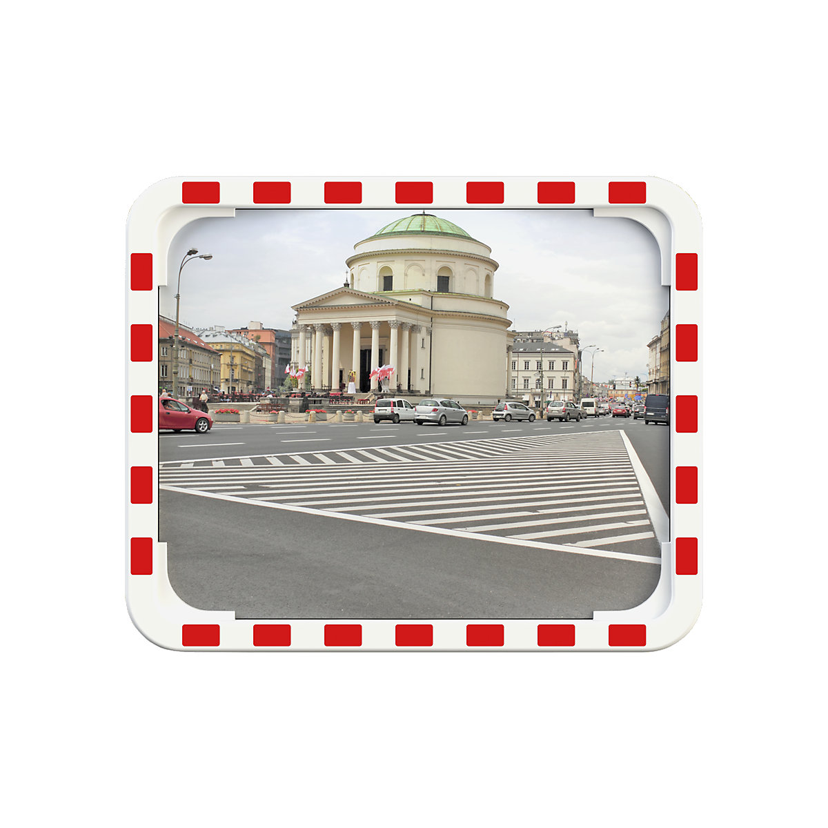 Specchio di manovra con supporto universale – dancop, rettangolare, alt. x largh. x prof. 800 x 1000 x 50 mm-0