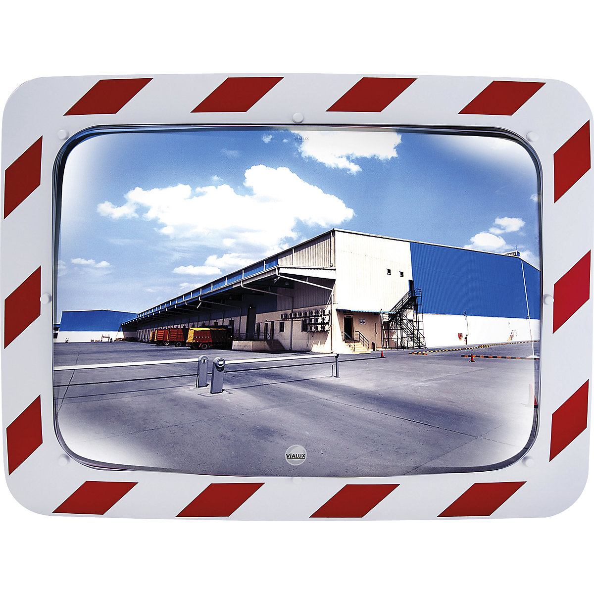 Specchio di sicurezza in acciaio inox – Vialux, rettangolare, alt. x largh. 400 x 600 mm-0
