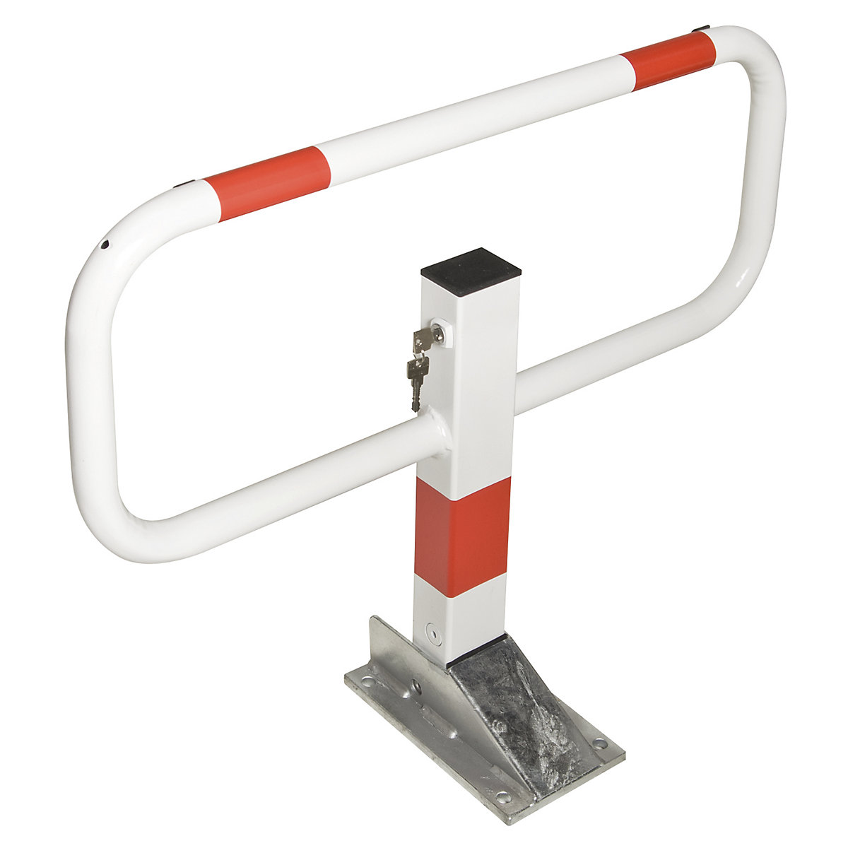 Staffa per parcheggi, da annegare nel cemento, bianco / rosso rifrangente-0