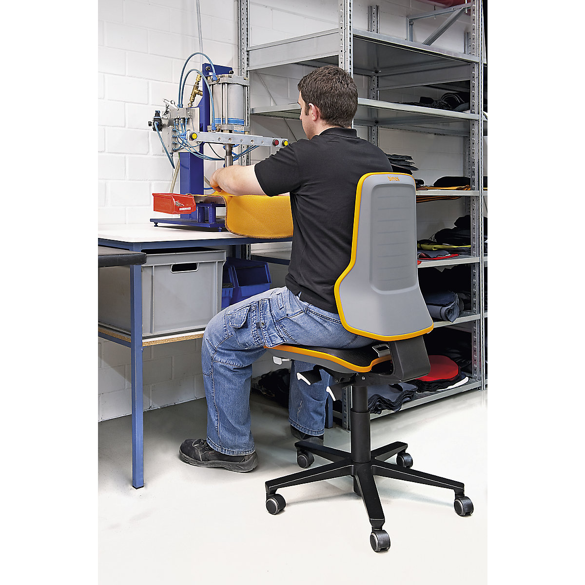 NEON industrial swivel chair swivel chair, floor glides – bimos (Product illustration 4)-3