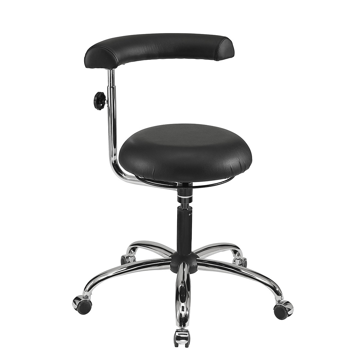 Industrial stool with rotating back rest/arm rest – meychair